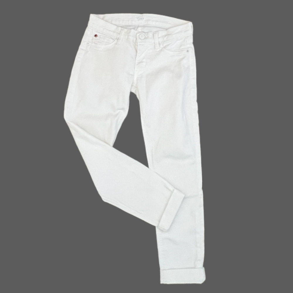 Hudson Harkin Crop Super Skinny White Jeans Size 24